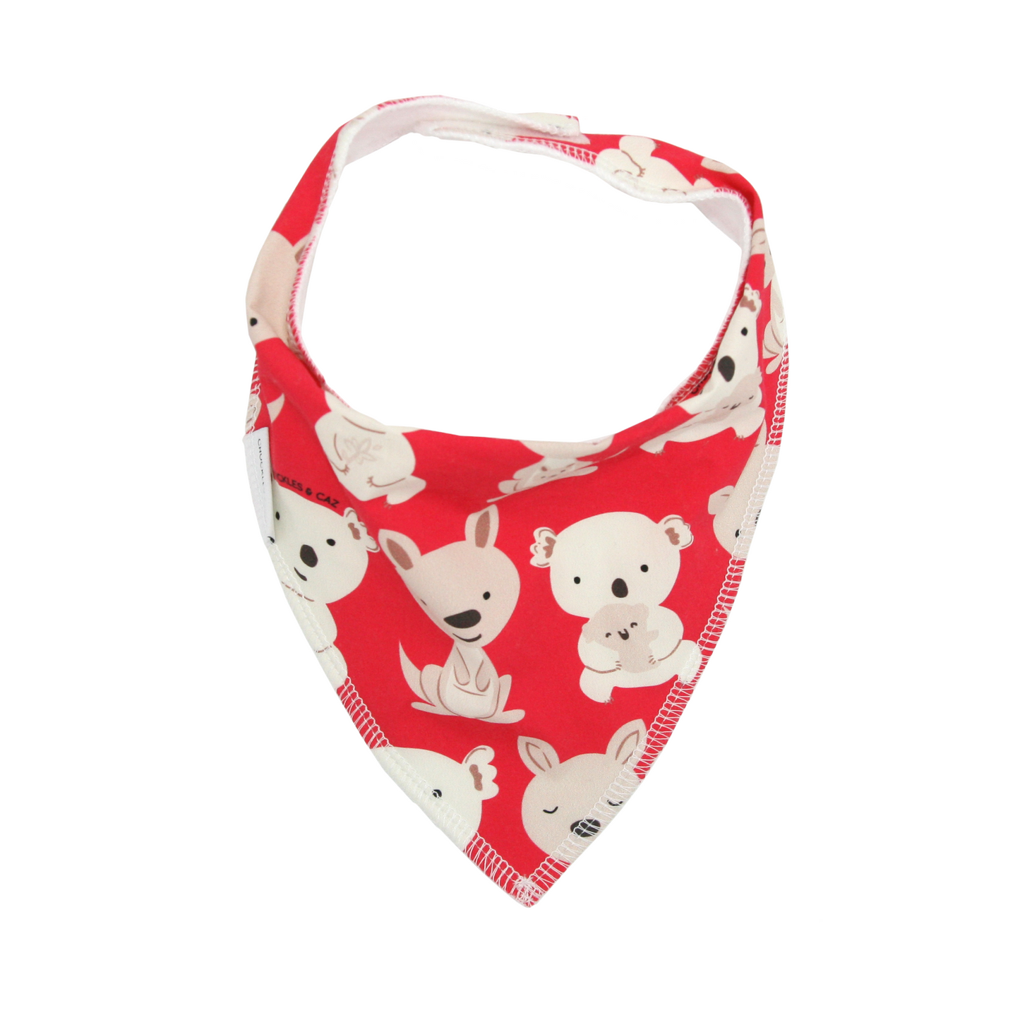 Chuckles and Caz baby bib pink koala front view