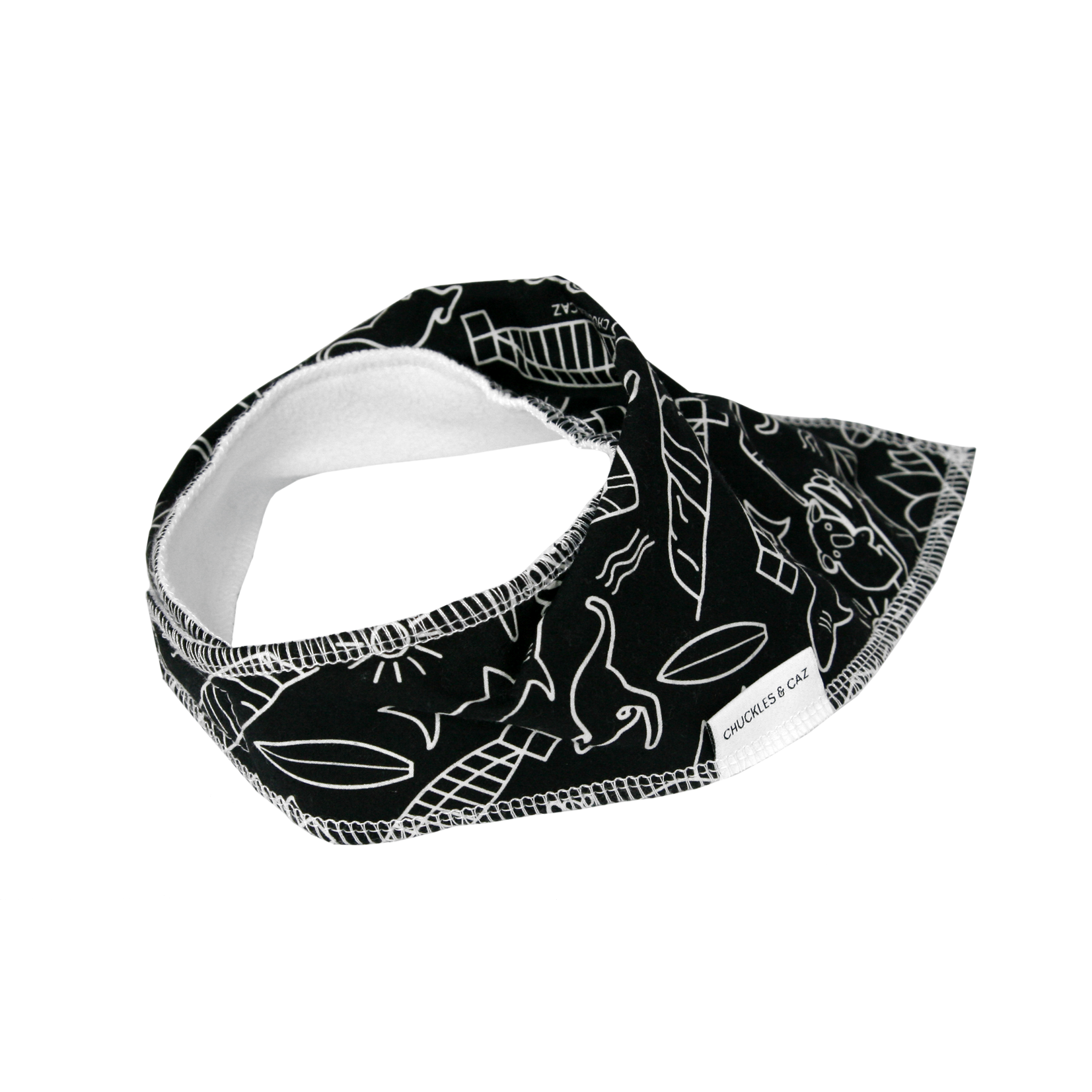 Chuckles and Caz baby bib Australian icon rear view